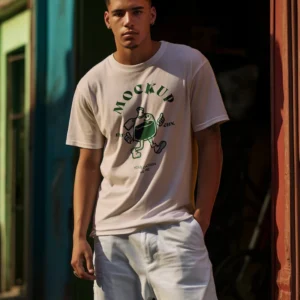 Men’s Urban Graphic Print T-Shirt – Vintage Cream