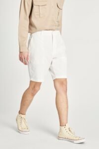 Men's Classic White  Cotton Shorts